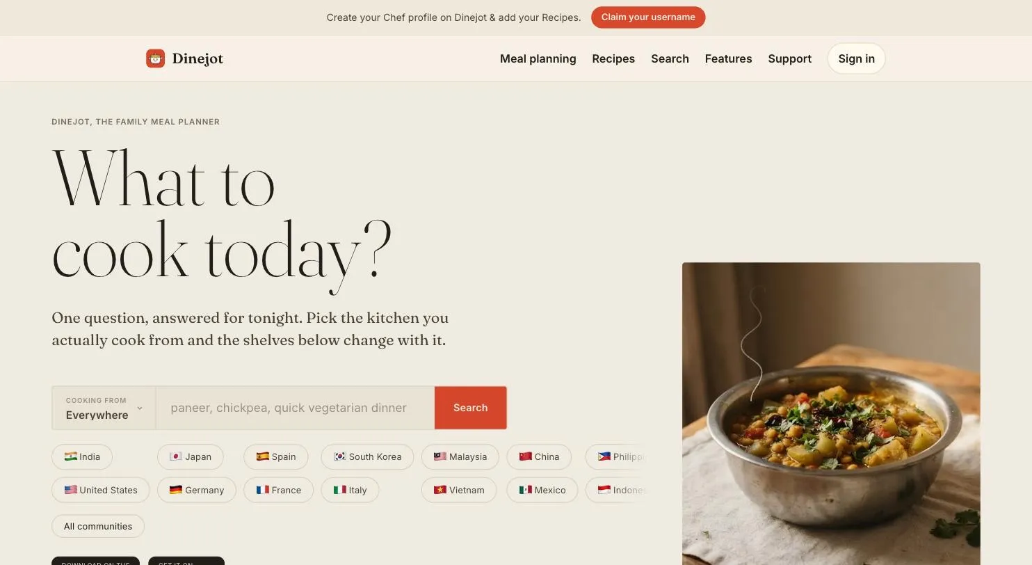 DineJot: The family meal planner